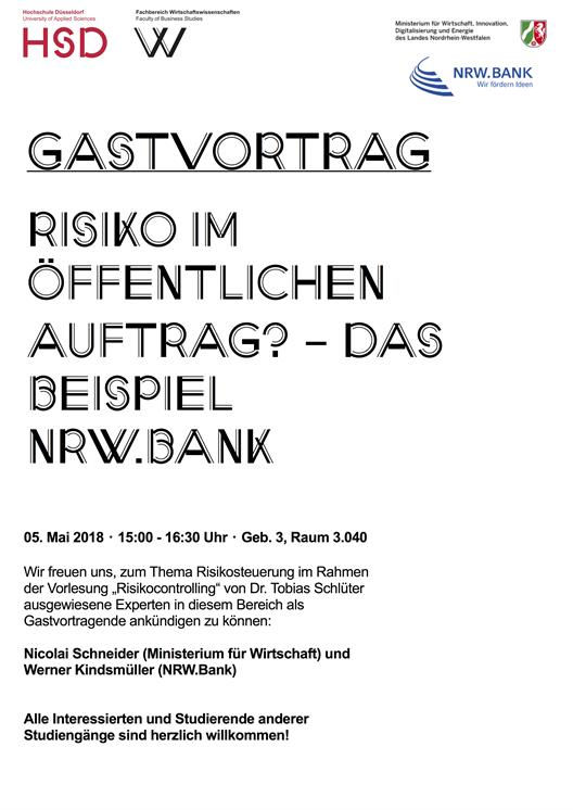 Plakat Gastvortrag NRW.Bank